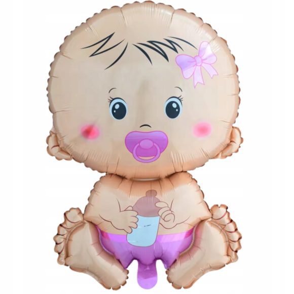 BALON FOLIOWY BOBAS GIRL DZIEWCZYNKA BABY SHOWER ROCZEK CHRZEST RÓŻOWY 46CM10,40