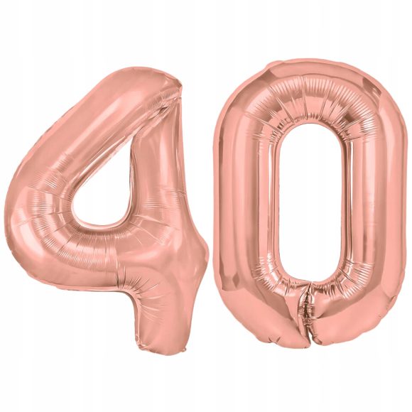 BALON FOLIOWY CYFRA 40 URODZINY RÓŻOWY CZTERDZIESTKA DEKORACJA DUŻY 100CM