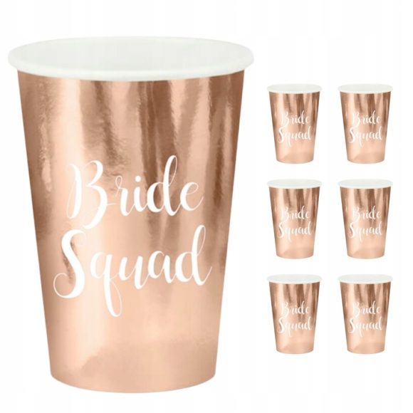 Zestaw na Wieczór Panieński Dekoracje Gadżety na Stół ROSE GOLD Bride Squad - Image 4