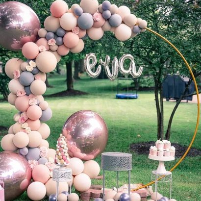 STOJAK STELAŻ KOŁO METALOWE NA BALONY 18 URODZINY KOMUNIA ŚCIANKA WESELE 2M - obrazek 6