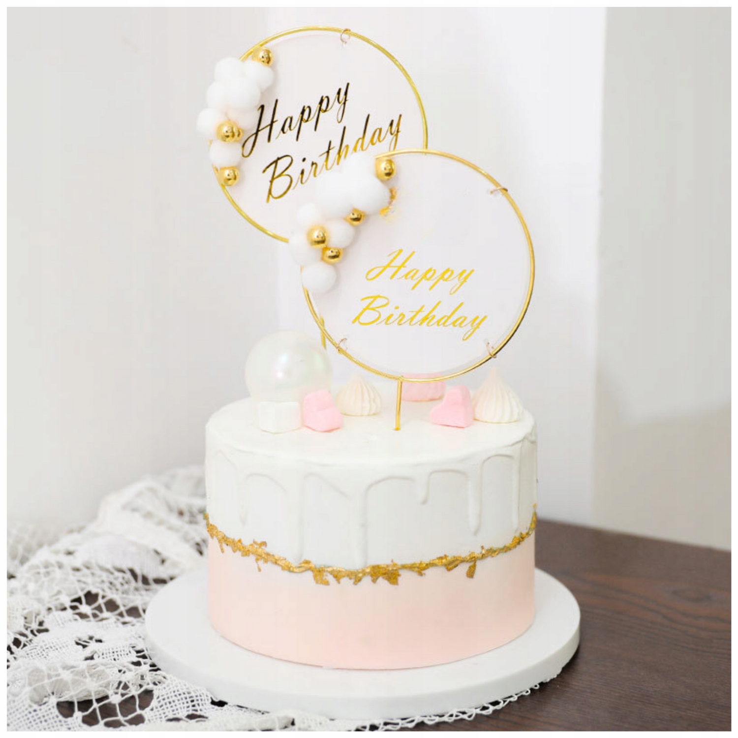 Topper Toper na Tort DEKORACJE 18 40 50 Urodziny OKRĄGŁY Happy Birthday - obrazek 3
