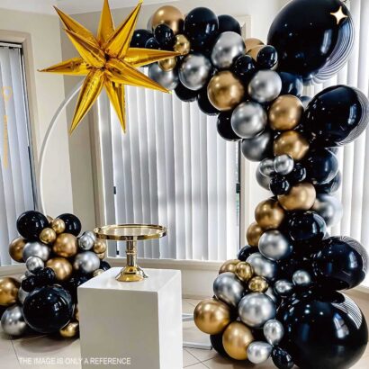 Girlanda balonowa czarno złota i srebrna!