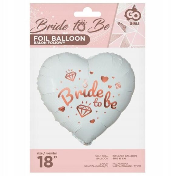 Balon Foliowy na Wieczór Panieński Białe SERCE BRIDE TO BE Dekoracje Ozdoby - Image 2