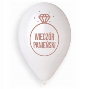 Balony na Wieczór Panieński PIERŚCIONEK Białe Dekoracje 5 szt. PREMIUM - obrazek 3