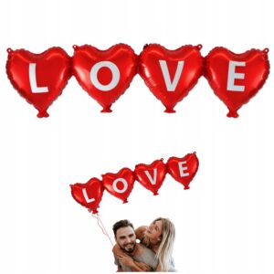 Balon Girlanda Dekoracje na Walentynki Balony Prezent Foliowy napis LOVE
