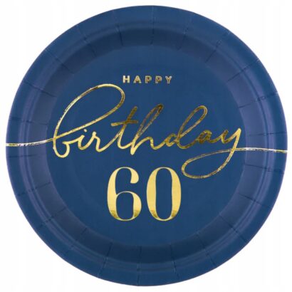 talerzyki granatowe 60 urodziny
